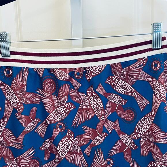 Zara Graphic Print Skirt - Women Size M - Burgundy and Teal - Picture 6 of 7